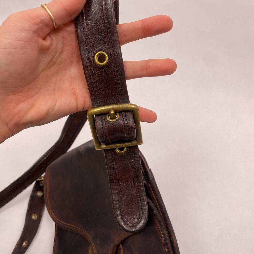 Vintage 1970's Coach Courier Pouch 8920 Leather Bag Brown - Picture 4 of 7